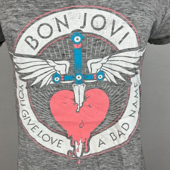 Bon Jovi You Give Love A Bad Name Womens S T-Shirt - Picture 2 of 4